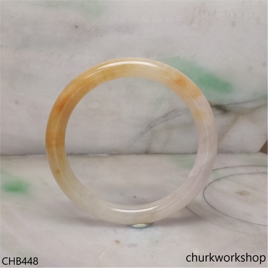 Yellowish mix pale lavender jade bangle