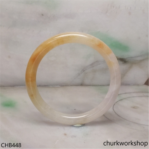 Yellowish mix pale lavender jade bangle