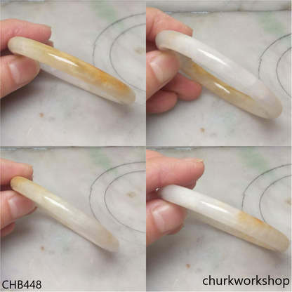 Yellowish mix pale lavender jade bangle