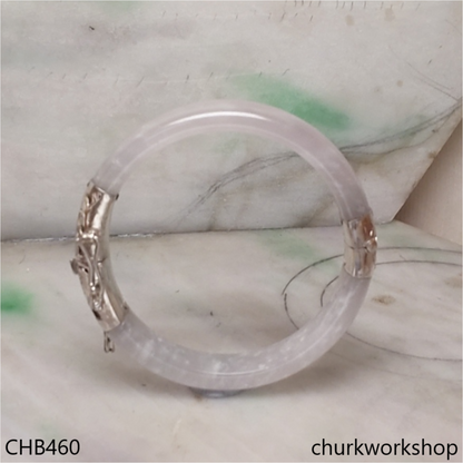 Pale lavender hinges jade bangle