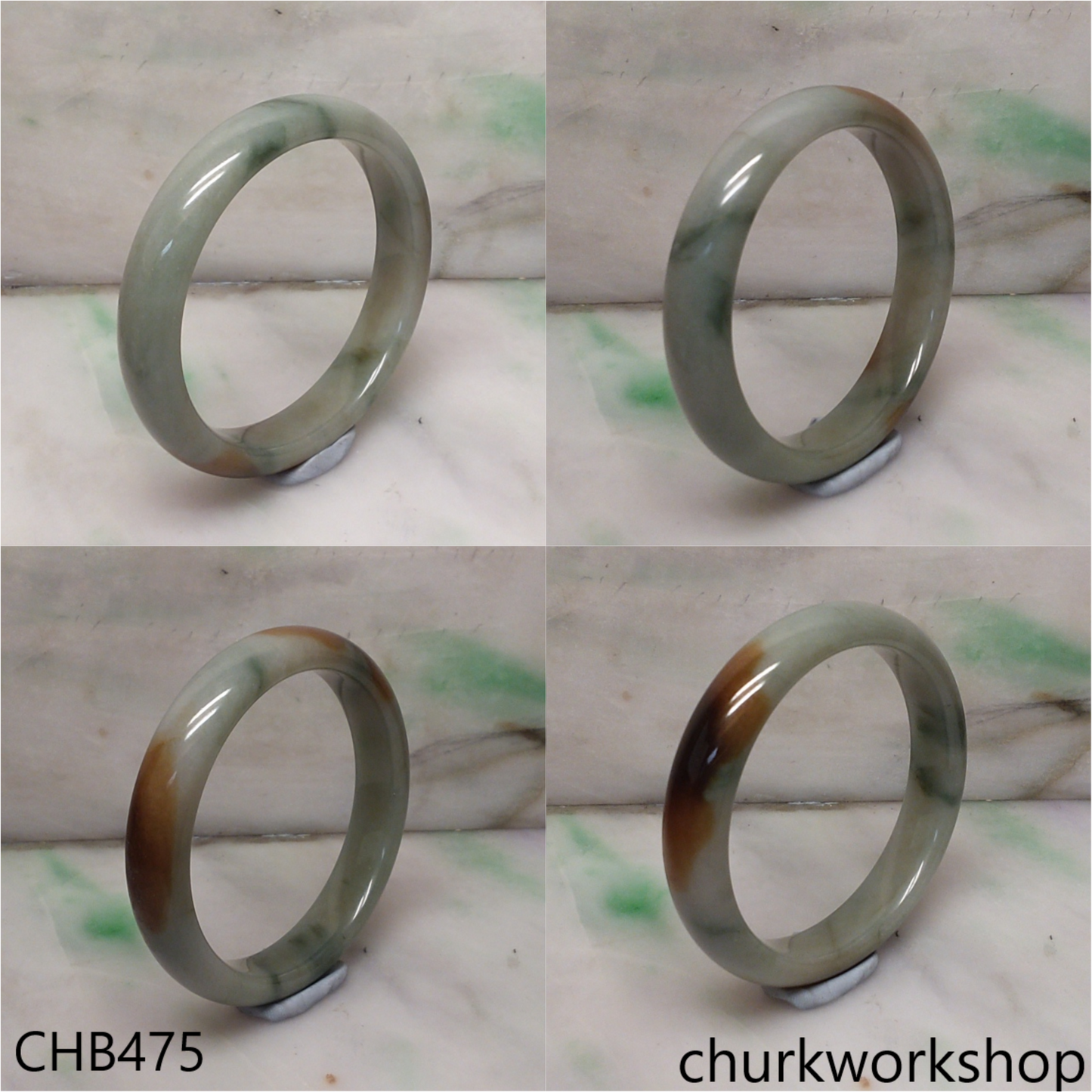 Bluish green jade bangle