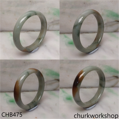 Bluish green jade bangle