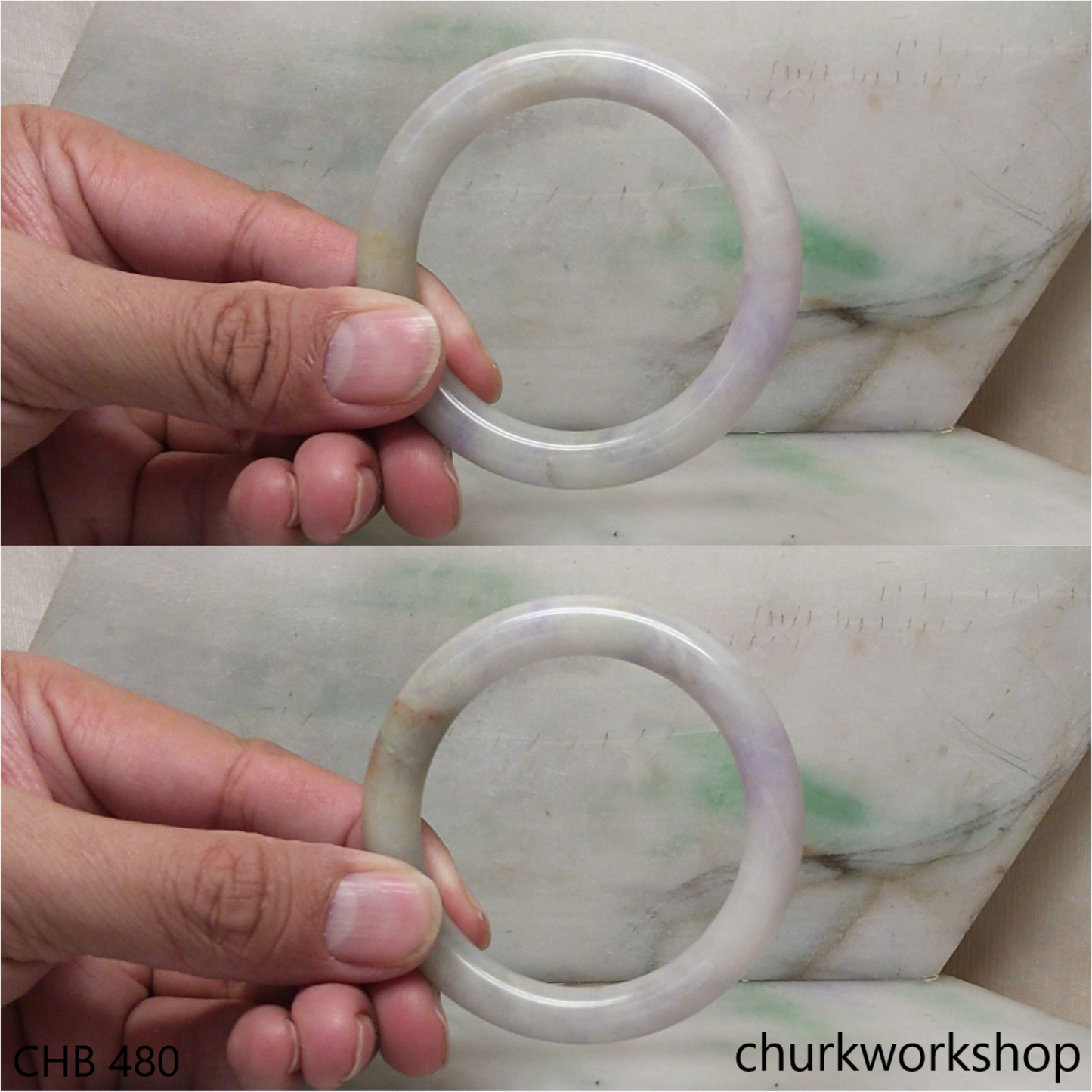 Lavender with brownish jade bangle