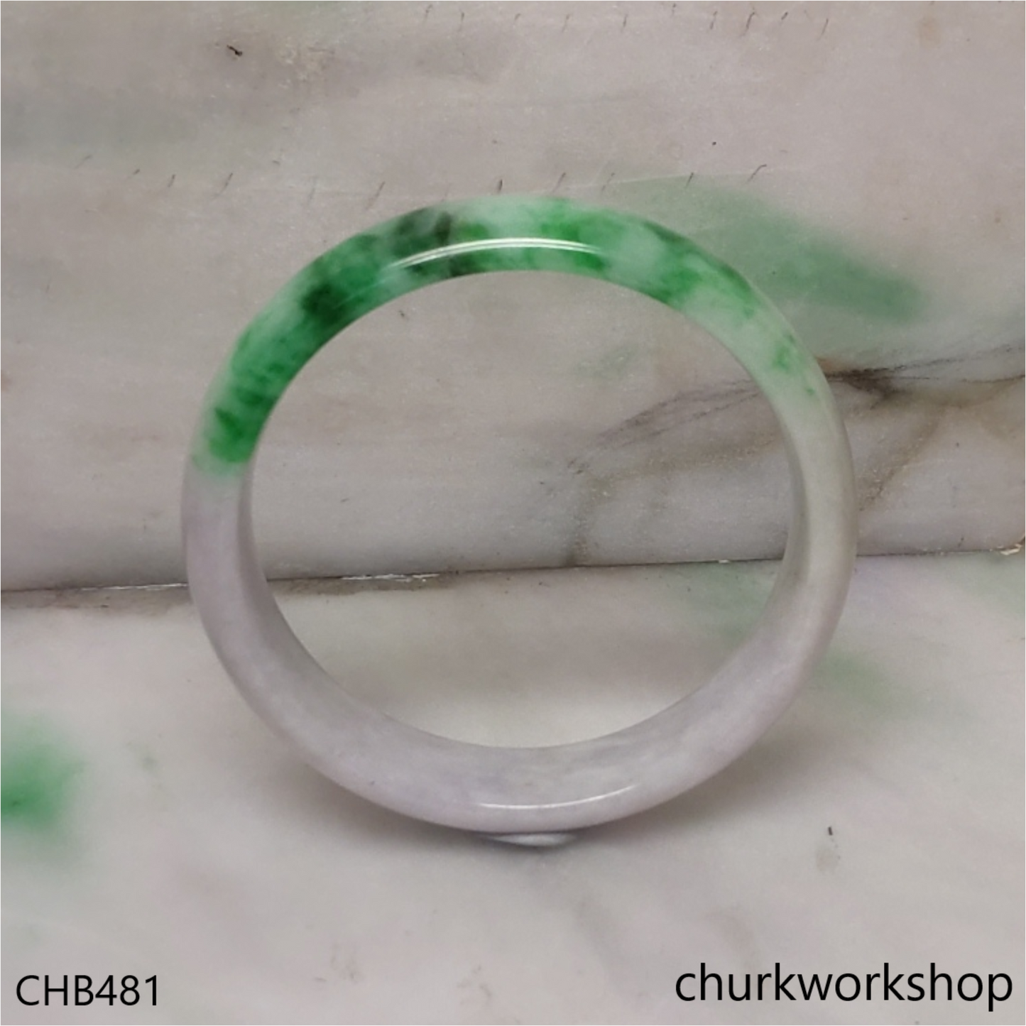 Green mix lavender jade bangle