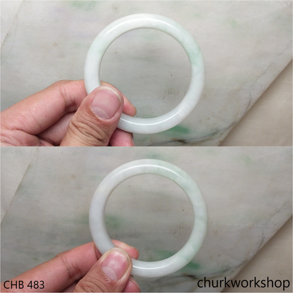 Light green mix pale lavender jade bangle