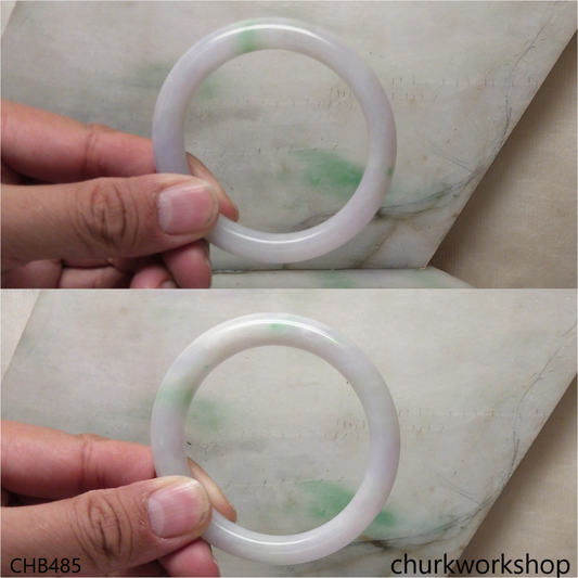 Lavender with green splotches jade bangle