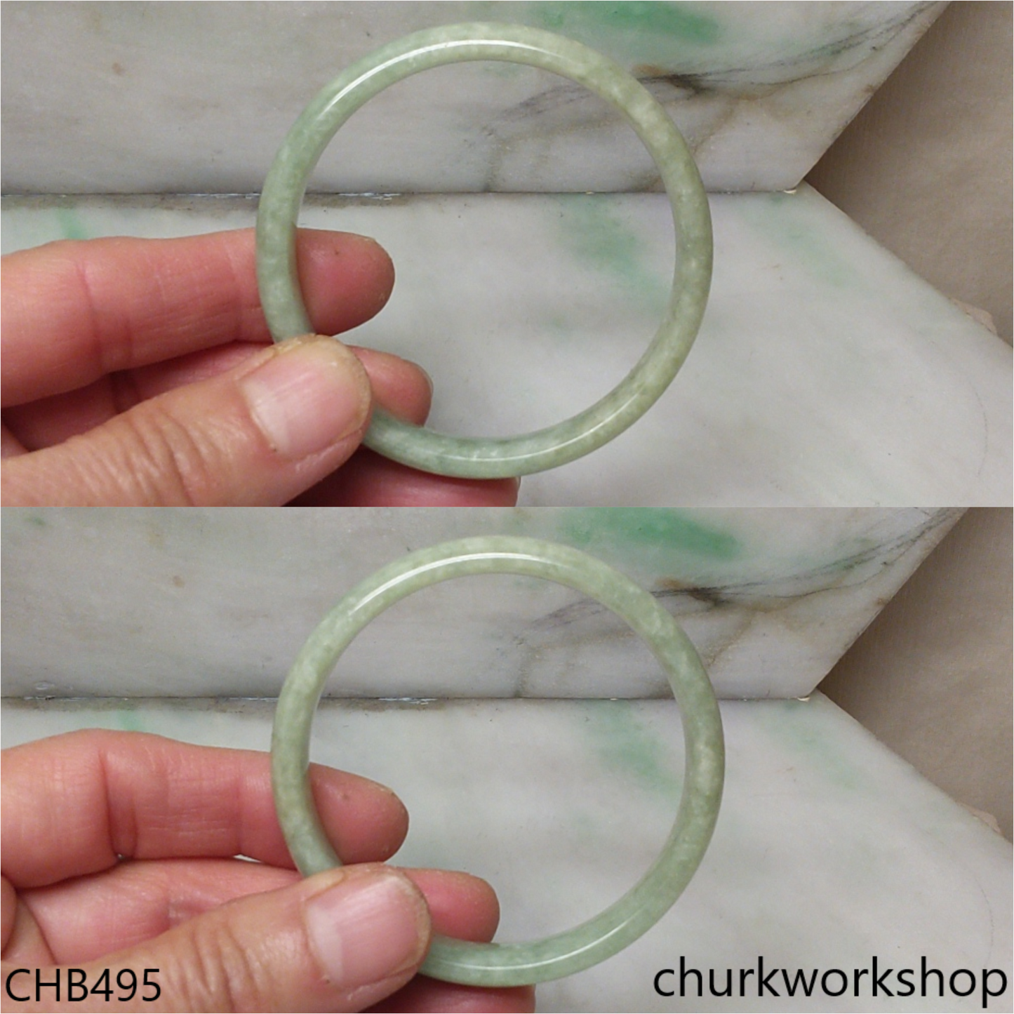 Light green jade bangle