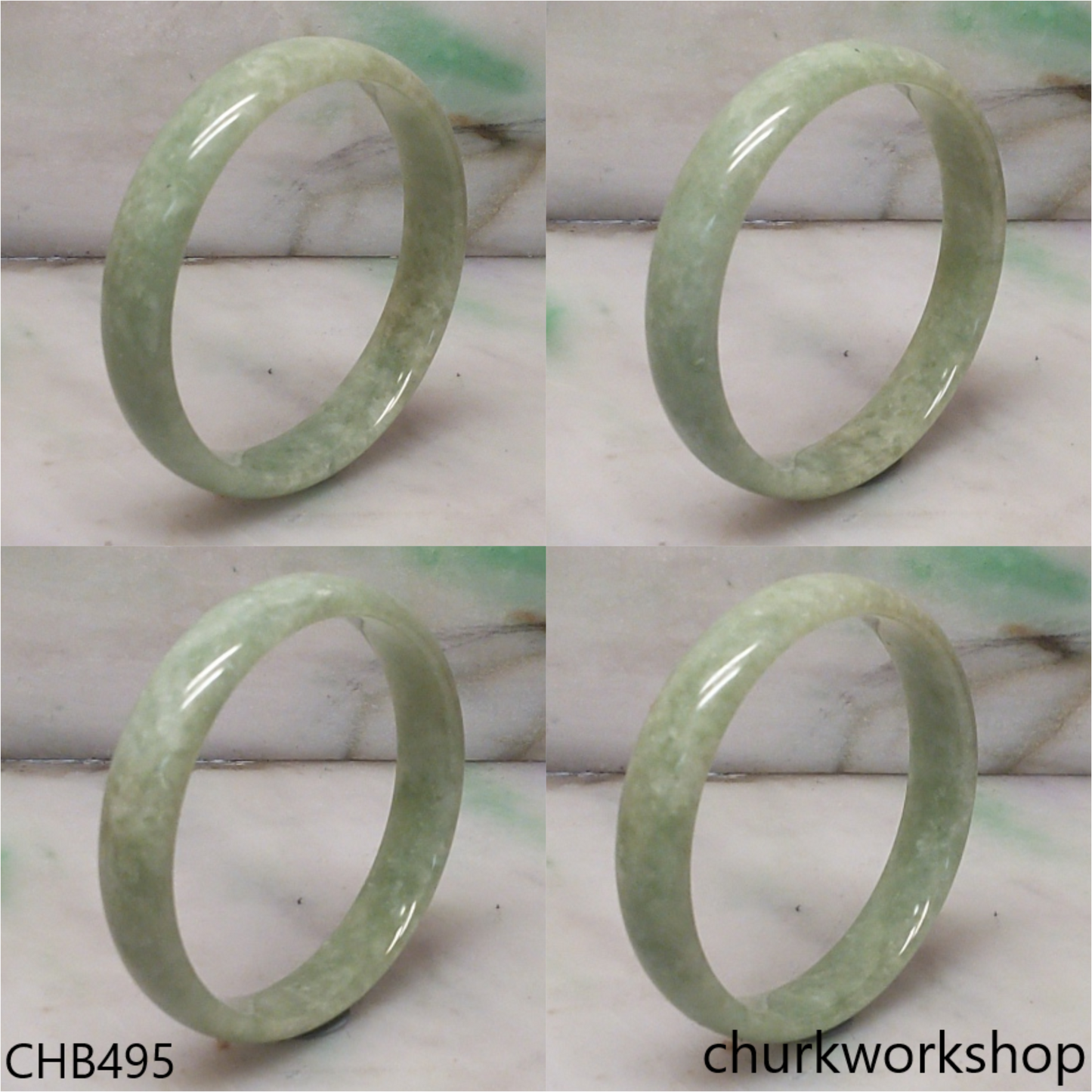 Light green jade bangle