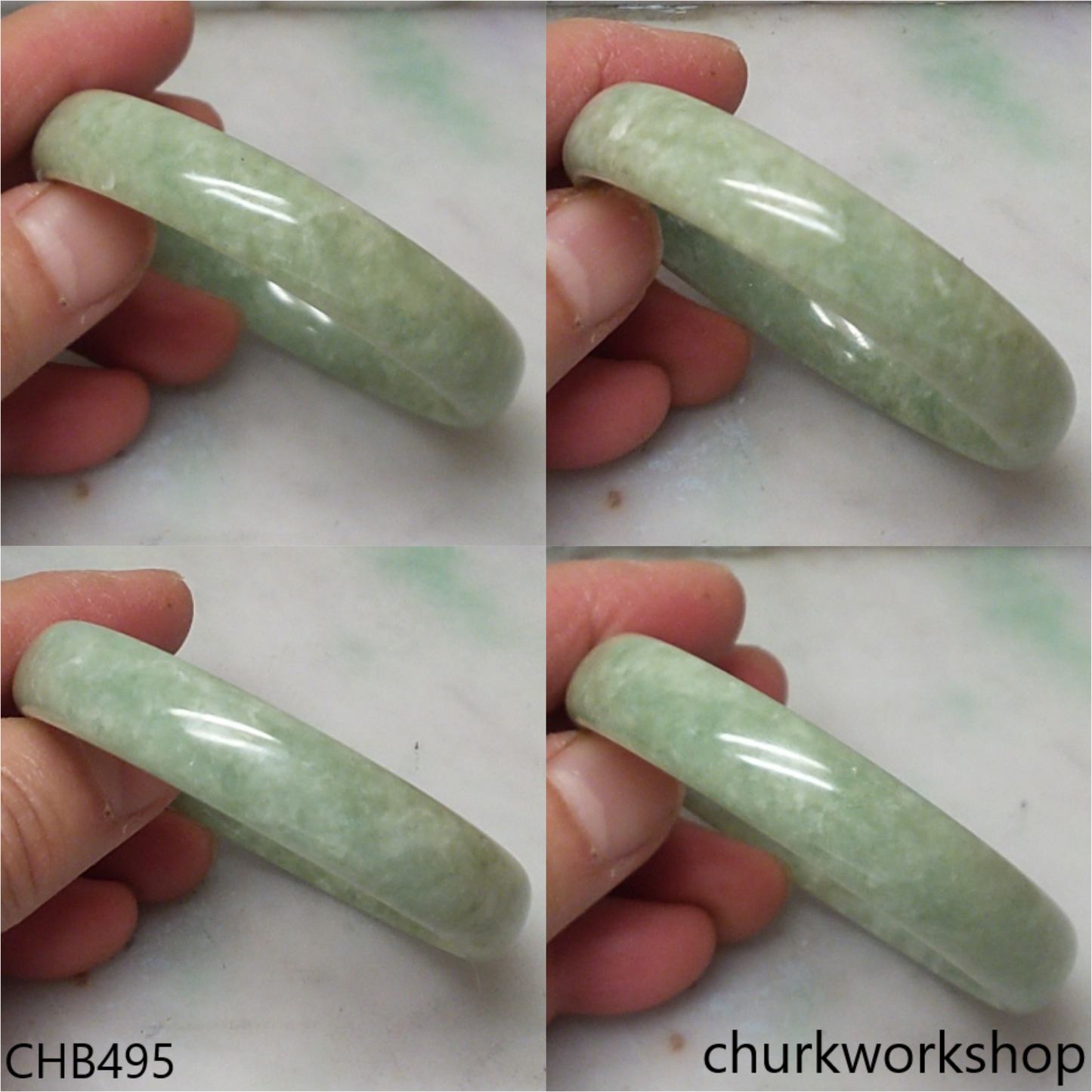 Light green jade bangle