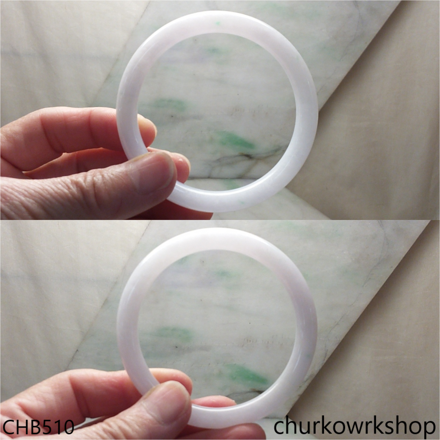 Light lavender jade bangle
