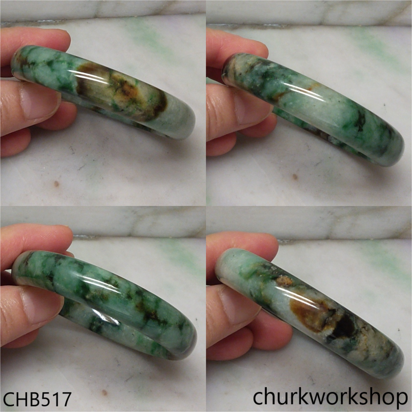 Multi-color jade bangle