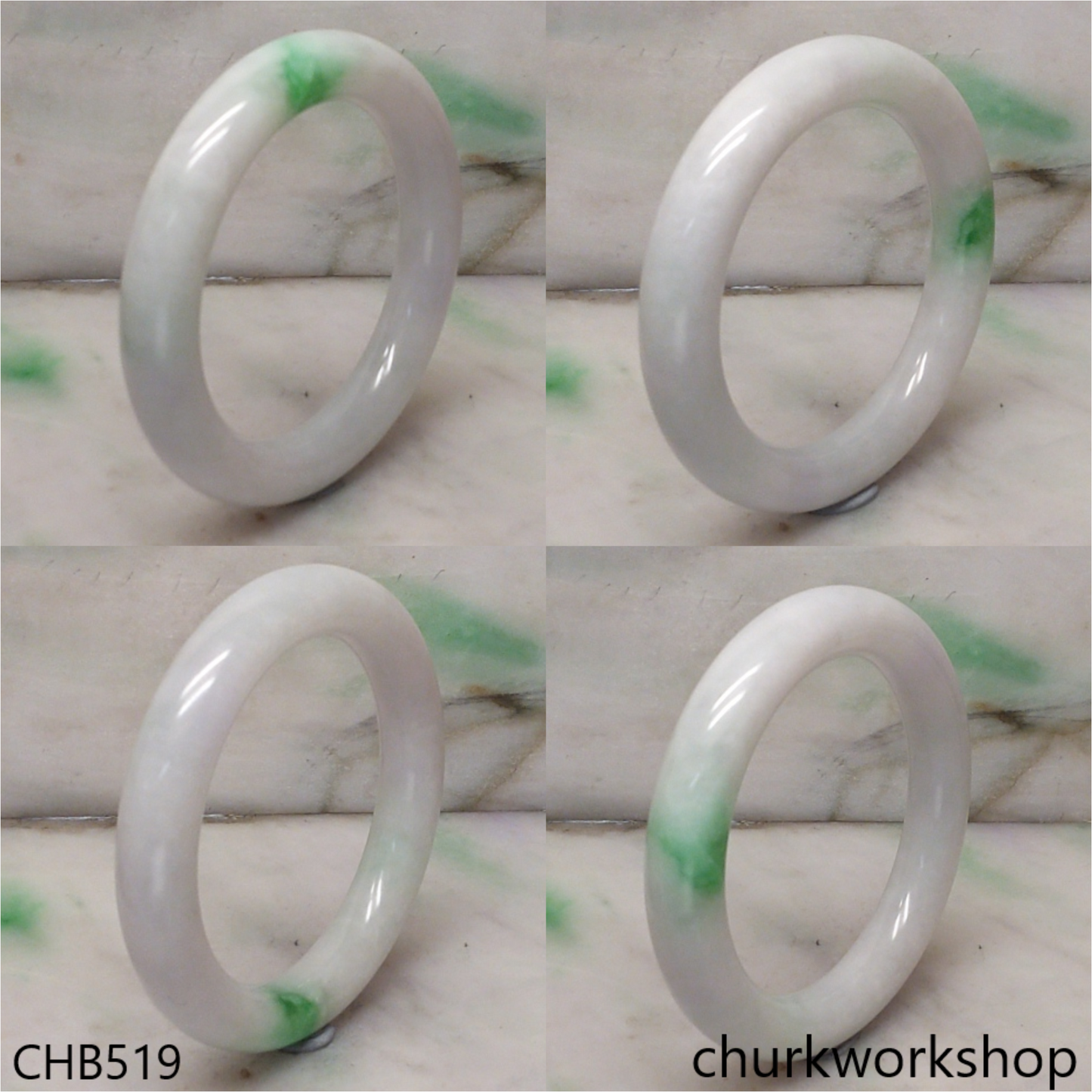 White base jade bangle