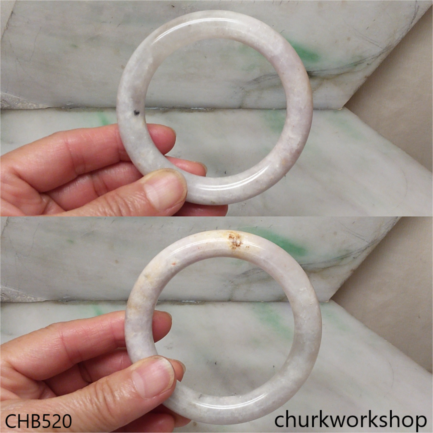 Pale lavender jade bangle