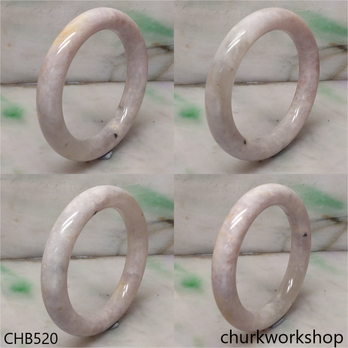 Pale lavender jade bangle