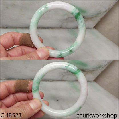 White base with splotches green & bluish green jade