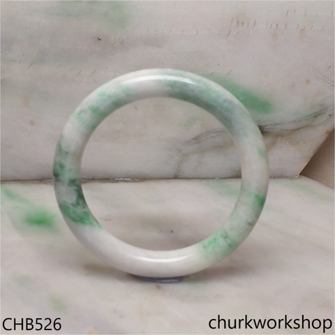 White base with splotches green & bluish green jade