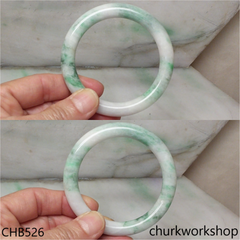 White base with splotches green & bluish green jade