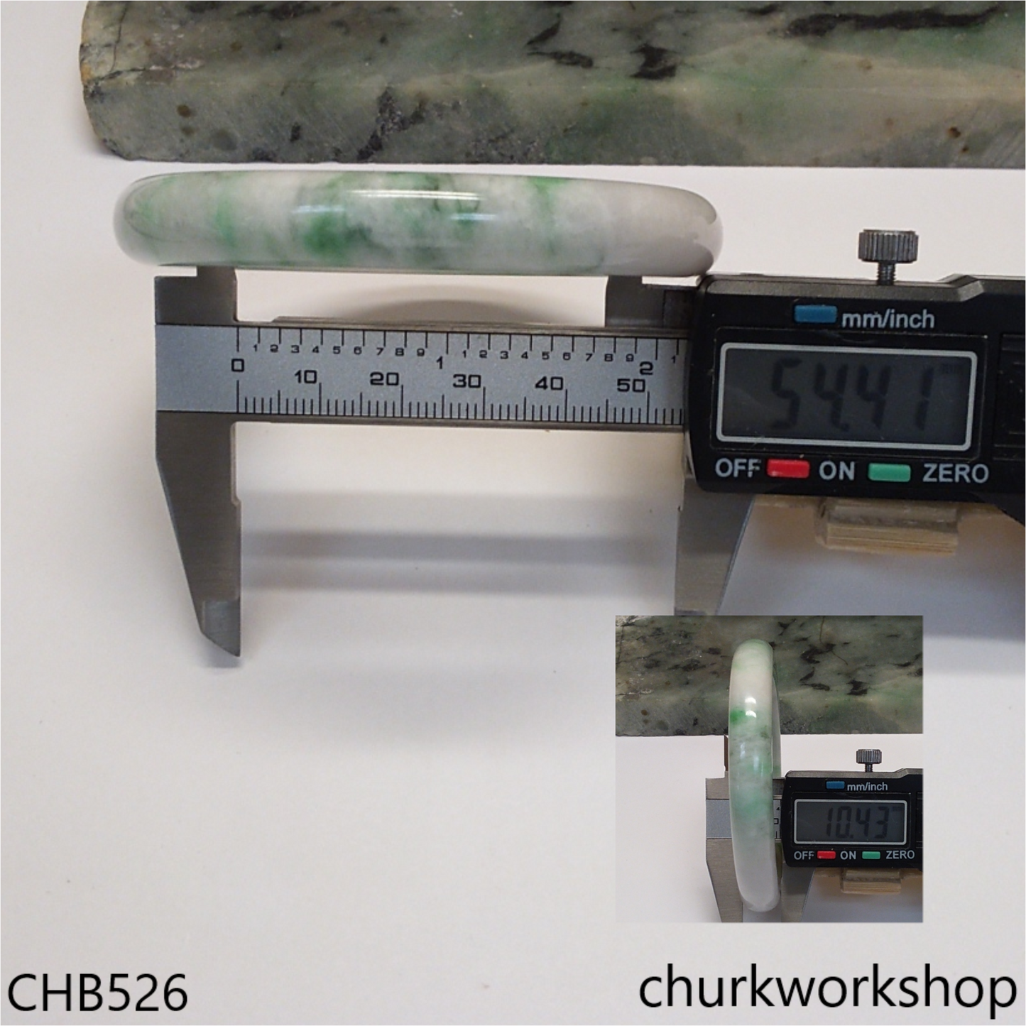 White base with splotches green & bluish green jade