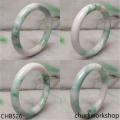 White base with splotches green & bluish green jade
