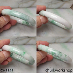White base with splotches green & bluish green jade