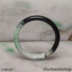 Large light mix dark green jade bangle