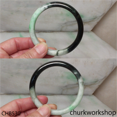 Large light mix dark green jade bangle