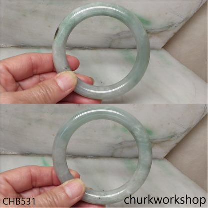 Large bluish green jade bangle