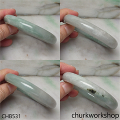 Large bluish green jade bangle
