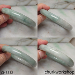 Large bluish green jade bangle