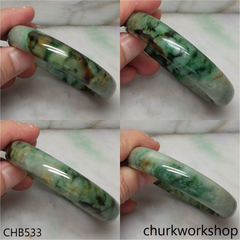 Multi-color jade bangle