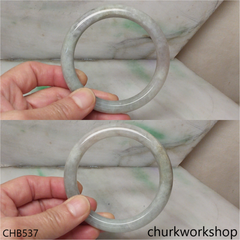 Light green mix grayish lavender jade bangle