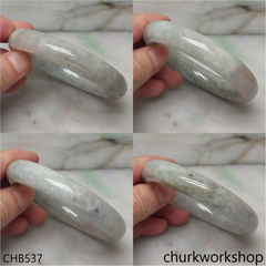 Light green mix grayish lavender jade bangle