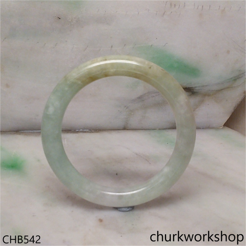 Light green mix brownish jade bangle