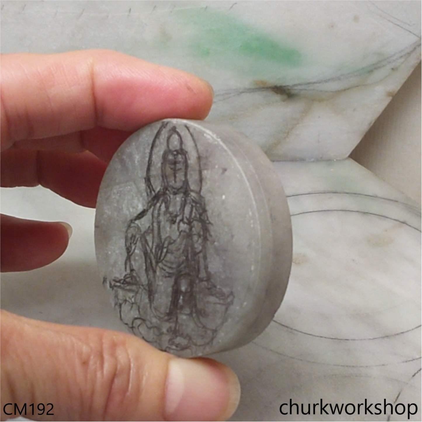 Custom cut jade Buddha