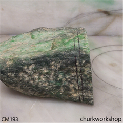 Custom cut green jade pendant
