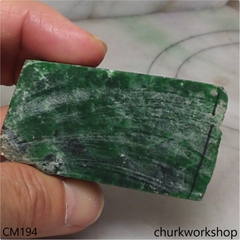 Custom cut green jade signet ring