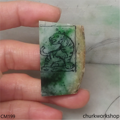 Custom green tiger jade pendant