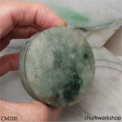 Custom bluish green jade pendant 2 piece