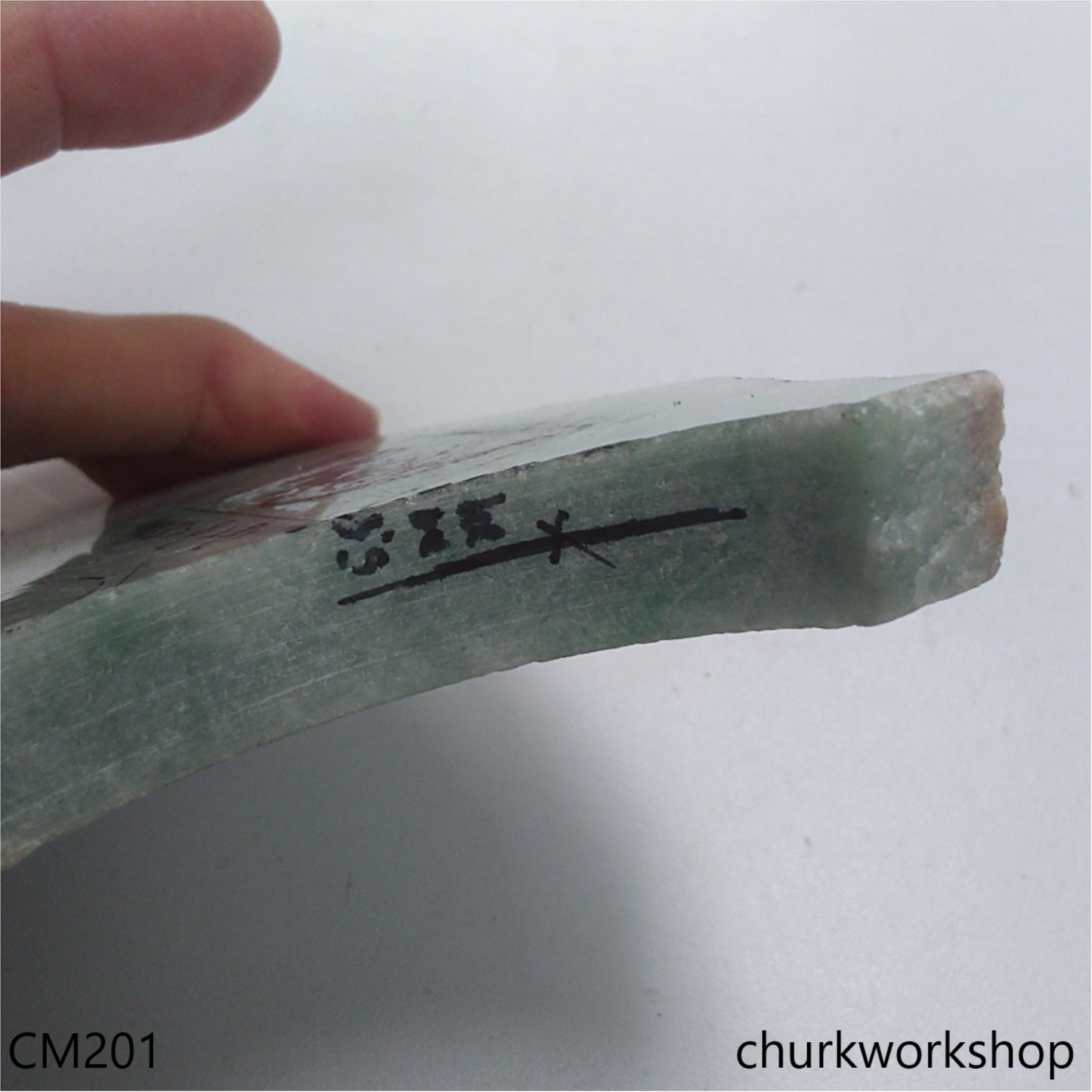 Custom light green jade pendant