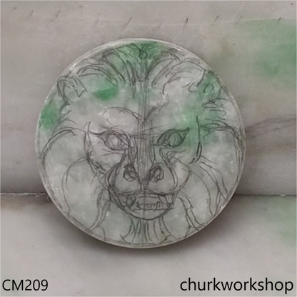 Custom cut lion head jade pendant