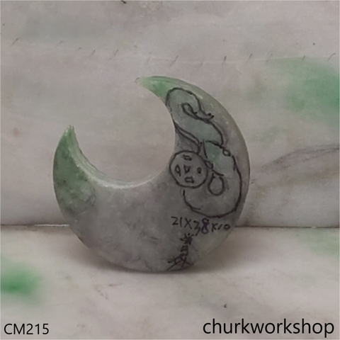 Custom cut snake jade pendant