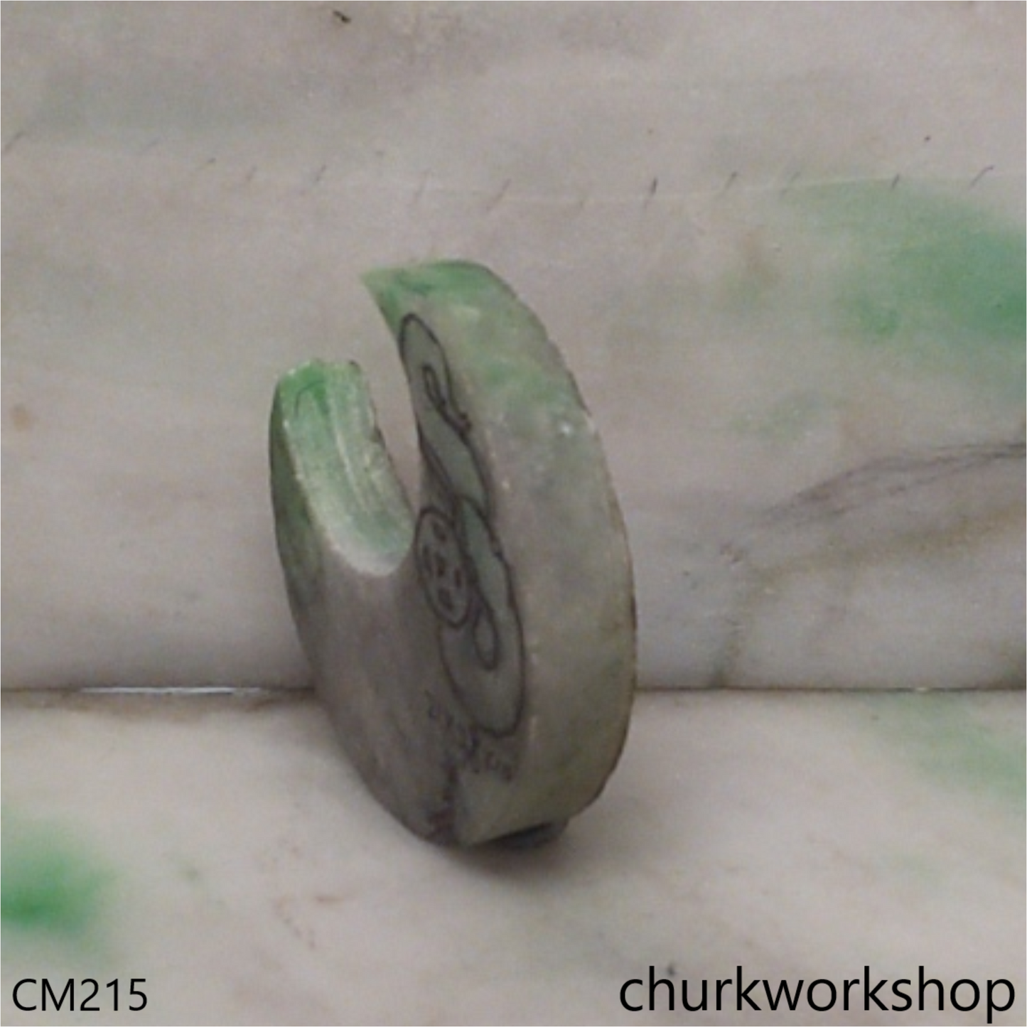 Custom cut snake jade pendant