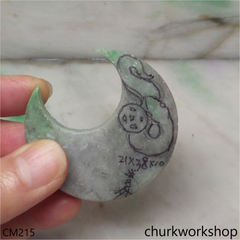 Custom cut snake jade pendant