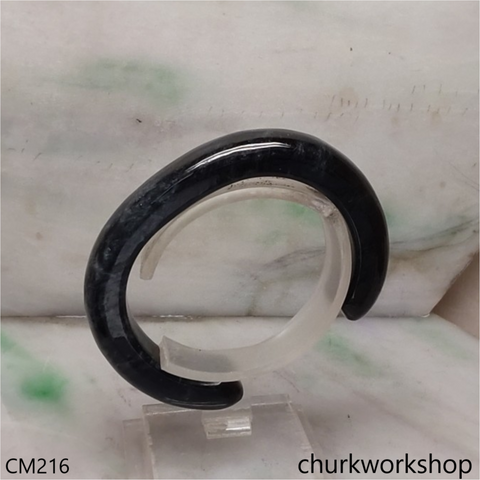 Custom cut black jade cuff & band set