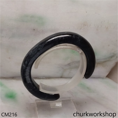 Custom cut black jade cuff & band set