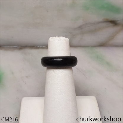 Custom cut black jade cuff & band set