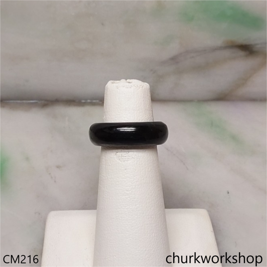 Custom cut black jade cuff & band set
