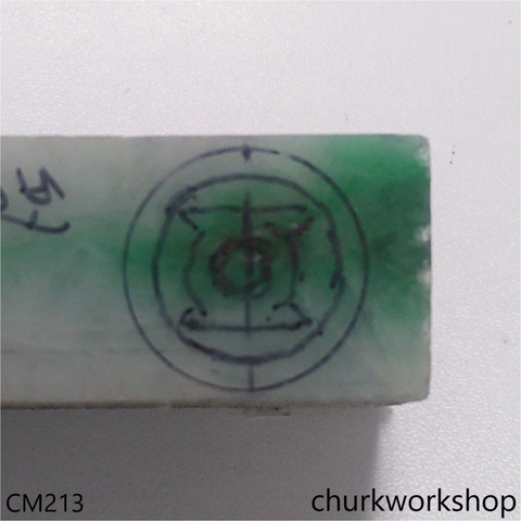 Custom cut jade signet ring