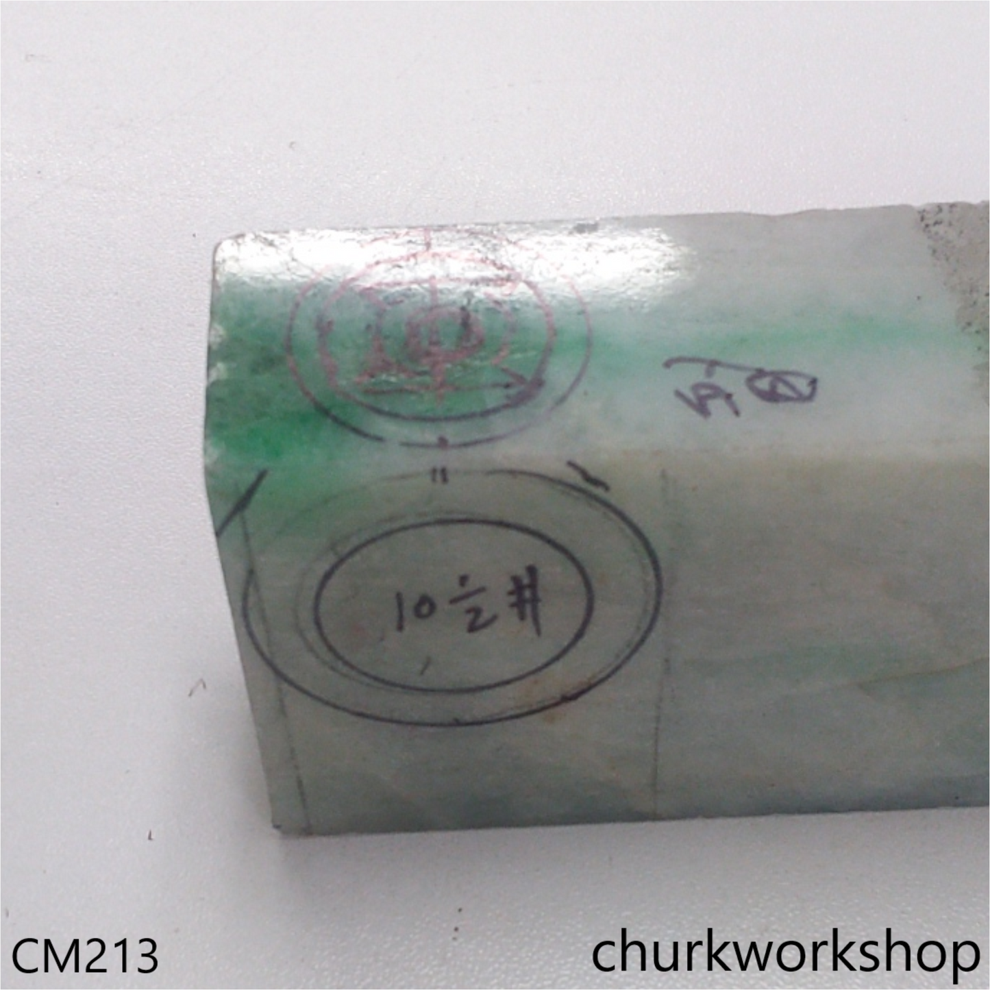 Custom cut jade signet ring