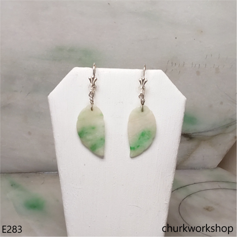 Jade leaf earrings